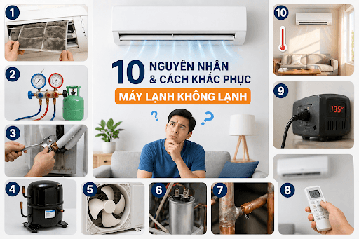 10 nguyên nhân máy lạnh không lạnh