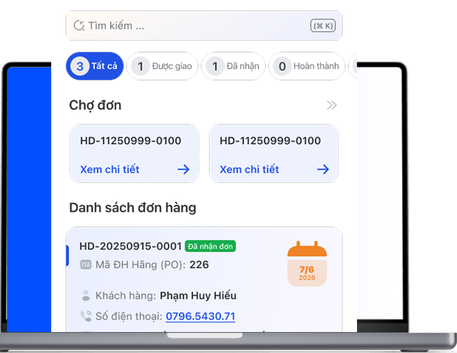 Laptop dashboard BBSV